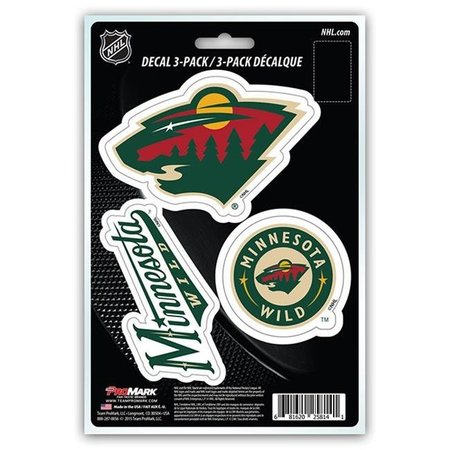 PROMARK Pro Mark DST3NH14 Minnesota Wild Decal - Pack of 3 DST3NH14